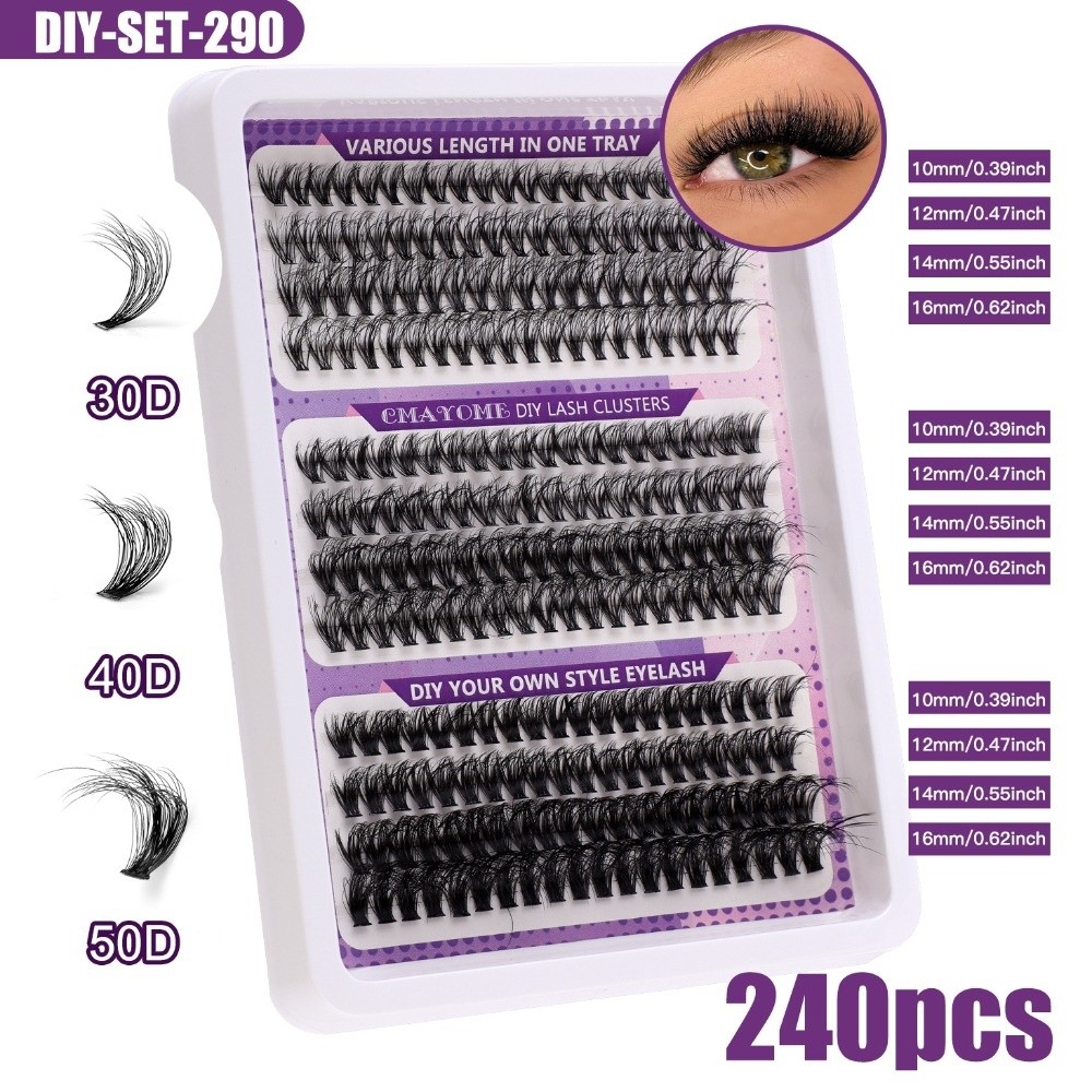 Eyelash Extension Kits - Ciglia Finte dall'Aspetto Naturale, Stile Wispy,